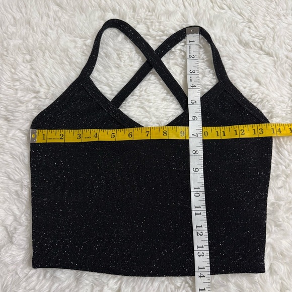 Forever 21 Small Cropped Racerback Shimmer Top in Black - Picture 5 of 5